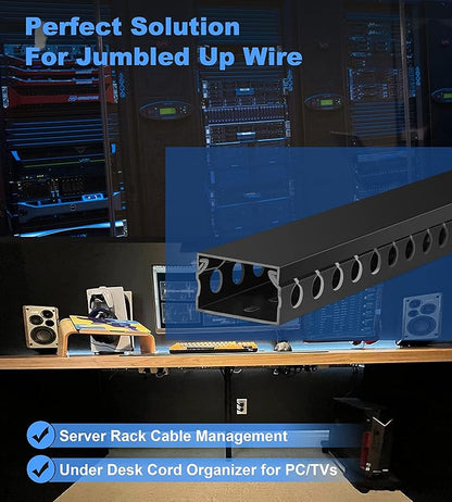 ZhiYo Cable Raceway 156in, Server Rack Cable Management Under Desk Cord - Image 6