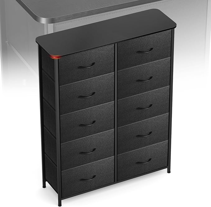 Curved Profile Dresser for Bedroom, Chest of Drawers, 10 Storage Drawers by Sonharlar