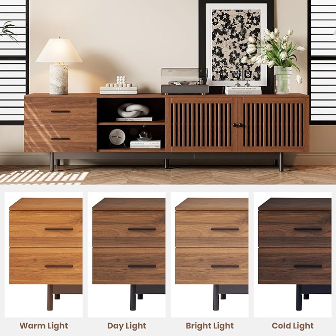 Zerberus 78” TV Stand, Mid-Century Modern TV Console Entertainment Center - Image 6