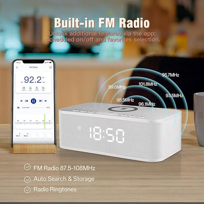 Dual Alarm Clock Radio Bedroom, Digital Alarm Clocks Bedrooms Bluetooth - Image 6
