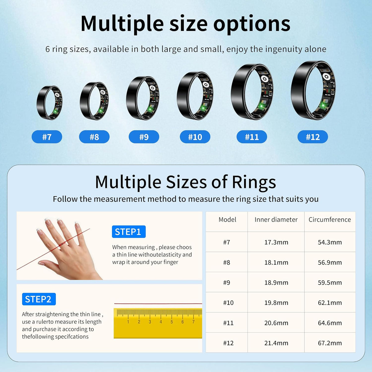 women men smart ring health tracker, sleep exercise shown in use