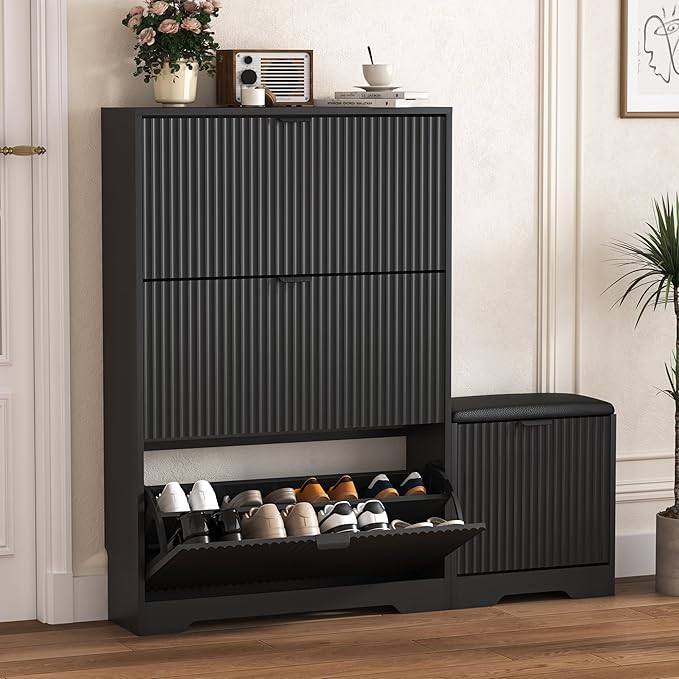 Shoe Cabinet Storage for Entryway by HUANLEGO