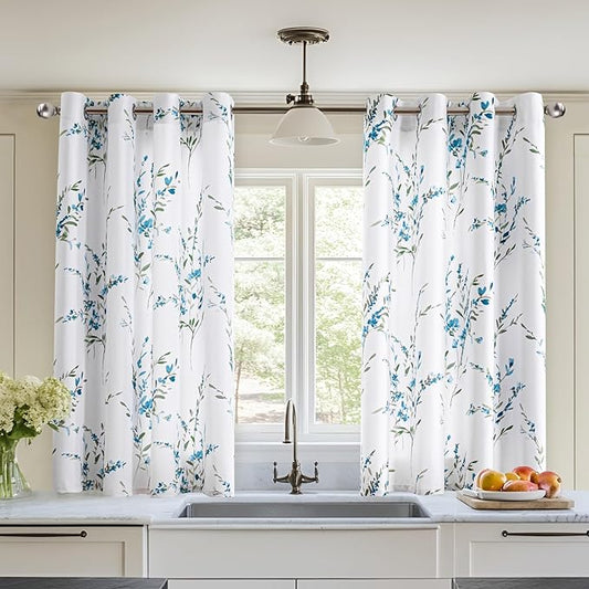 MYSKY HOME 54 inch Floral Curtains, Light Filtering, Thermal Insulated by MYSKYHOME