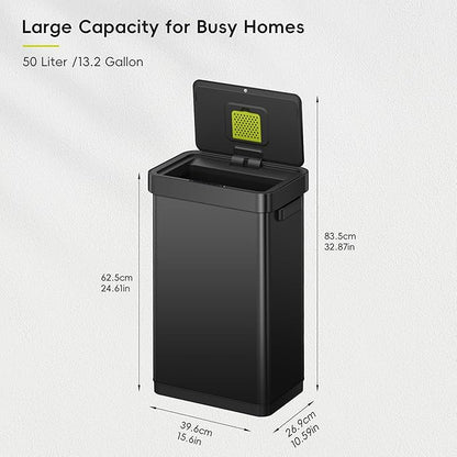 EKO Deluxe Mirage-T 50 Liter / 13.2 Gallon Touchless Rectangular Motion Sensor - Image 6