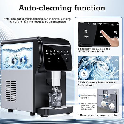 Nugget Ice Maker 66Lbs/24H Chewable Pellet Ice Machine, Built-in 6lbs Ice - Image 5