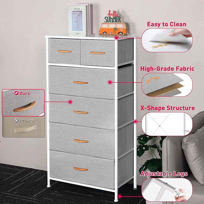Mifuro Tall Dresser for Bedroom, Vertical Storage Organizer Tower - Image 8