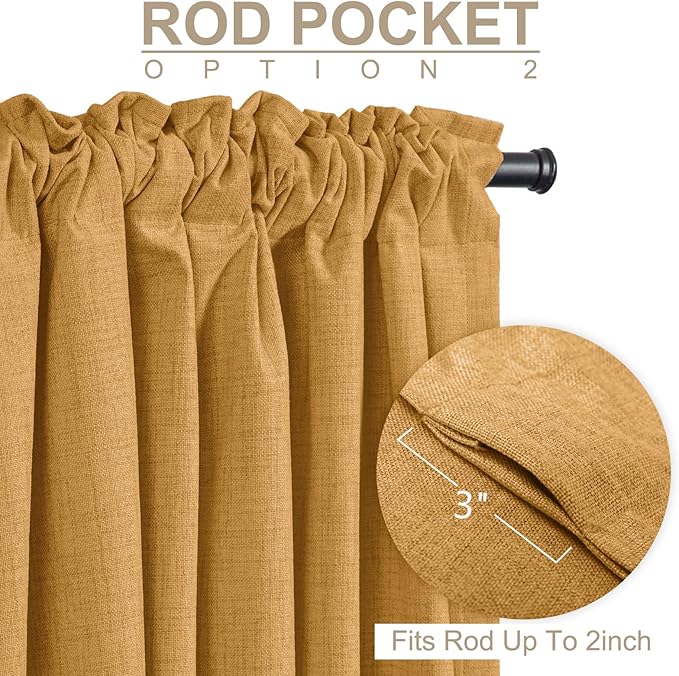 100% Blackout Shield Linen Blackout Curtains - Image 4