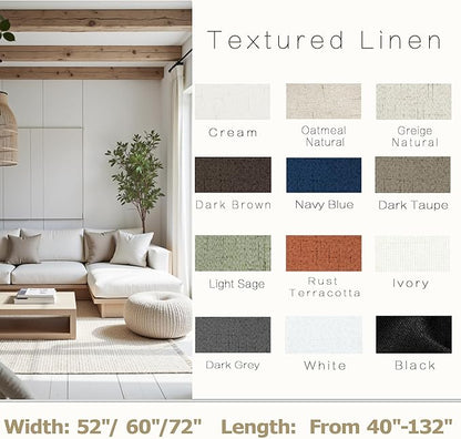 KOUFALL Back Tab Linen Blackout Curtains - Image 2