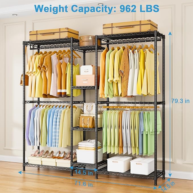 Ulif E4 Clothes Rack, Heavy-Duty Garment Rack, Metal Freestanding Clothing - Image 6
