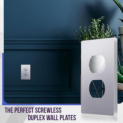 ENERLITES Elite Series Duplex Outlet Receptacle Cover, Screwless Wall Plate - Image 3