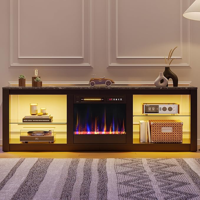 Bestier 63 Inch Modern Fireplace TV Stand - Image 9