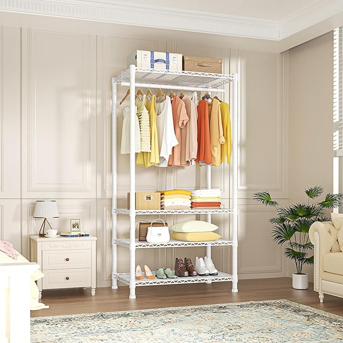 Ulif H2 Heavy-Duty Portable Closets, 4-Tier Freestanding Garment Rack Suit - Image 2