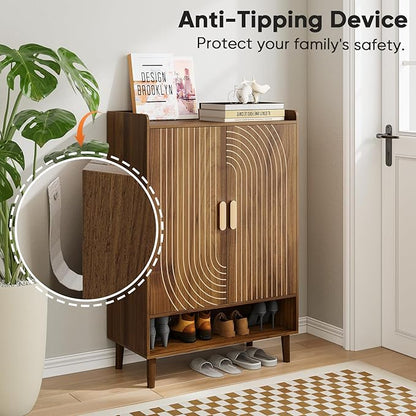Smuxee Walnut Shoe Cabinet - Image 6