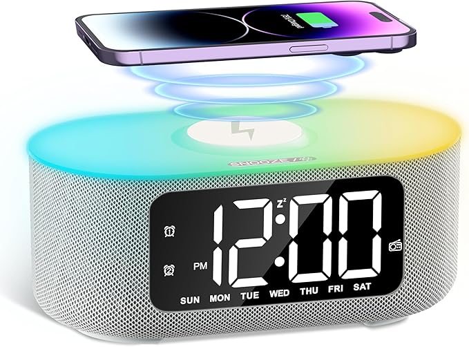 JALL Fabric Alarm Clock for Bedroom, by JALL