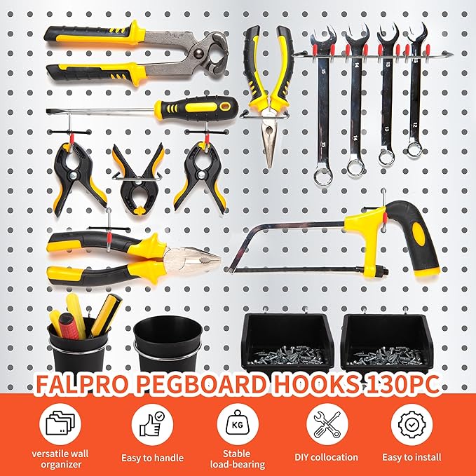 130PCS Pegboard Hooks Assortment - Image 8