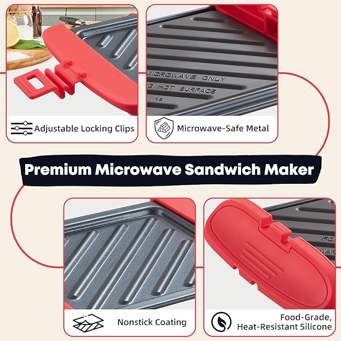 Microwave Sandwich Maker, Microwave Toastie Maker, Snack Maker & Panini Press - Image 6