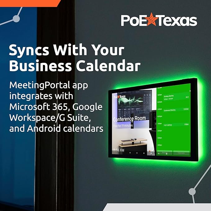 PoE Texas Low Profile 10-Inch Touchscreen Conference Room Scheduler PoE Tablet - Image 3