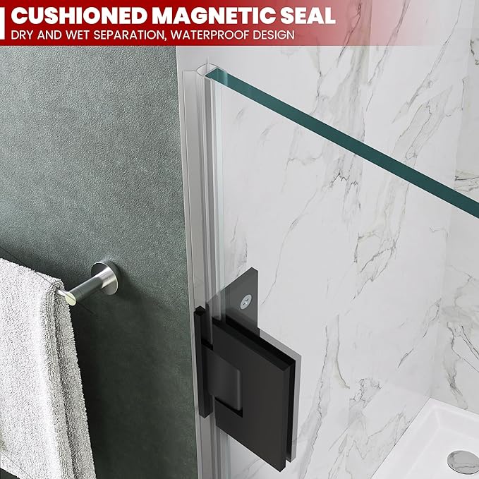 Bathroom Frameless Shower Door 30" W*72" H, 5/16" Clear Tempered Glass Hinged - Image 6