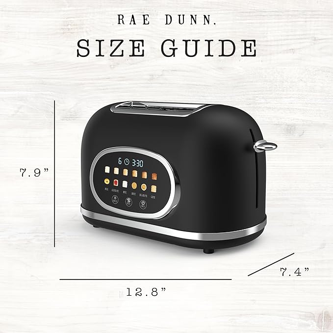 Rae Dunn Retro Digital Electric Toaster, 2 Slice Stainless Steel Toaster - Image 7