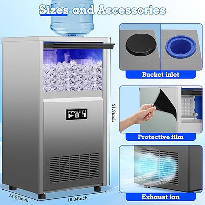 Ice Maker Commercial Ice Maker Machine 150lbs/24H - Image 9