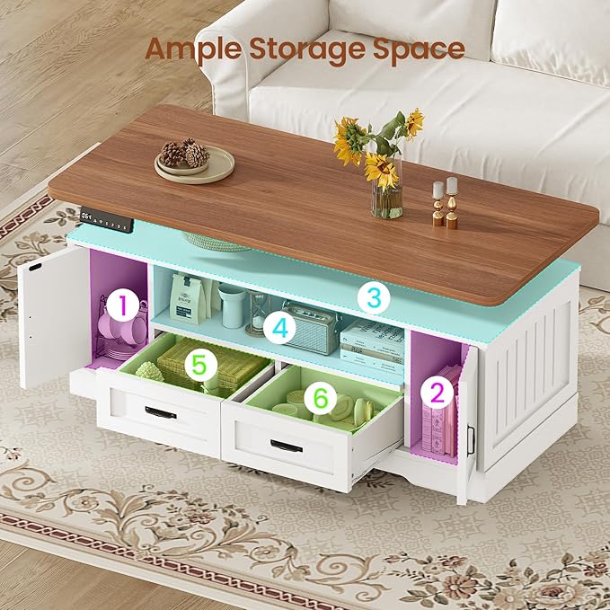 SEDETA 47.2" Electric Standing Coffee Table - Image 5