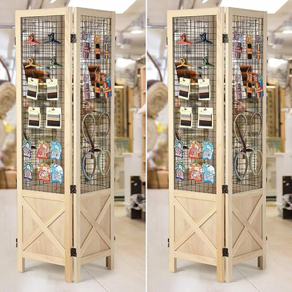 Wnutrees 4 Panel Gridwall Display, Portable Freestanding Display Board - Image 6