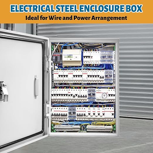 Outdoor Electrical Box 20 x 12 x 10''D NEMA 4X Enclosure Steel Box, Waterproof - Image 2