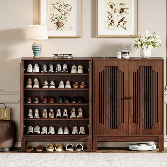 Tribesigns Shoe Cabinet with Doors, 5-Tier Shoe Storage Cabinet with Adjustable by Tribesigns