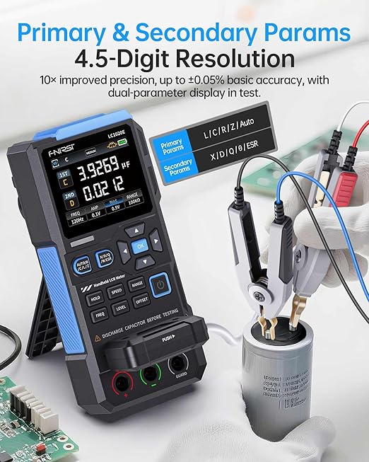 FNIRSI LC1020E 100kHz LCR Meter, Auto Component Detect, Measures ESR/Q/D/θ/X - Image 5
