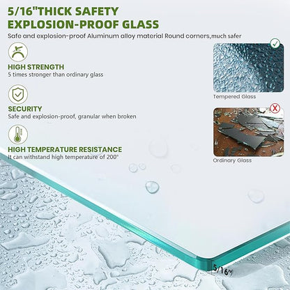Fixed Shower Glass Panel, 5/16" Tempered Glass Shower Screen Easy to Clean - Image 4