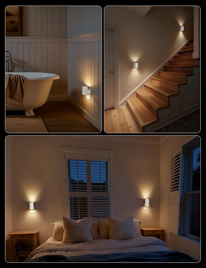 Brightown 2 Pack White Night Lights Plug into Wall, Modern Night Light - Image 6