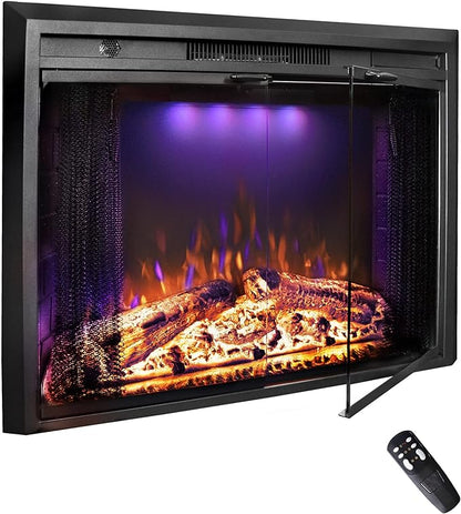 30 Inches Electric Fireplace Insert, 750W/1500W Fireplace Heater by Velaychimney