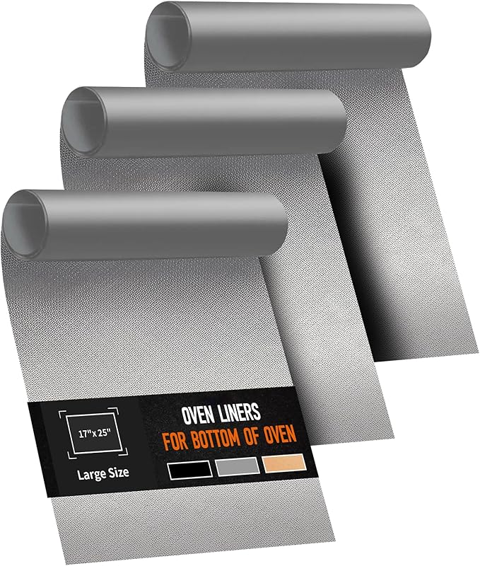 3 Pack Oven Liners for Bottom of Oven, 17x25" Large Heavy Duty Non-Stick by Buself