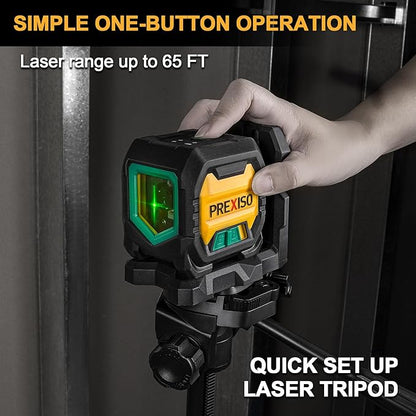 PREXISO Laser Level with 47 Inch Tripod, IP54 Rechargeable 65Ft Green Cross - Image 7