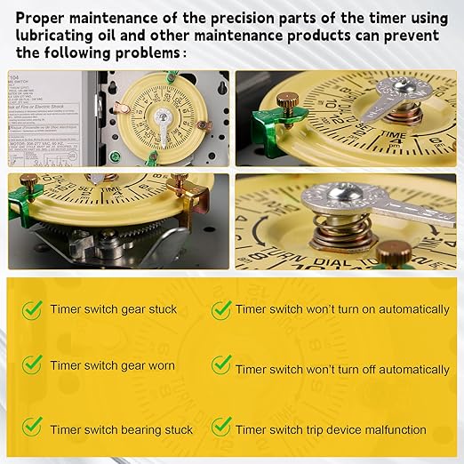 T104M Mechanical Timer Switch, 208-277 VAC 5HP 40A DPST Pool Pump Timers - Image 5