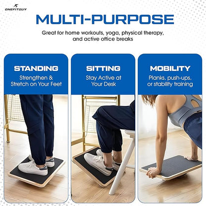 Wooden Balance Board for Adults, Wobble Board for Core Strength & Stability - Image 5