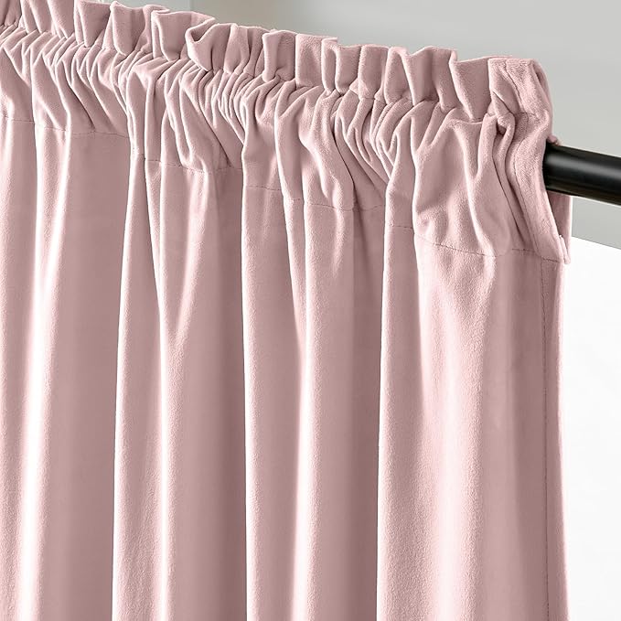Lazzzy Velvet Blackout Curtains Thermal Insulated Room Window Drapes Super Soft - Image 2