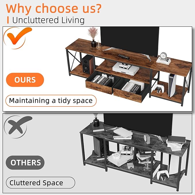 GYIIYUO TV Stand with Fabric Drawers - Image 3