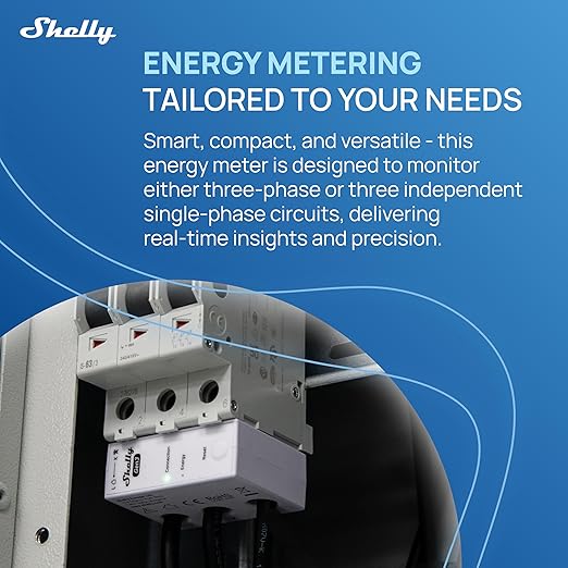 Shelly 3EM-63T Gen3 | Wi-Fi Operated Smart 3-Phase Energy Meter | Home - Image 2