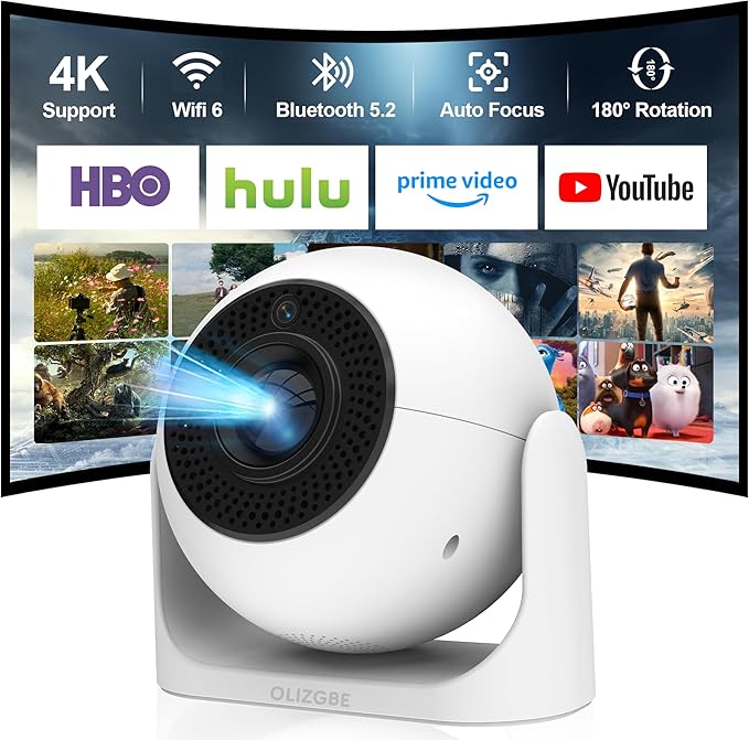 Mini Portable Projector with WiFi and Bluetooth, Built-in Apps Smart Projector by Unknown