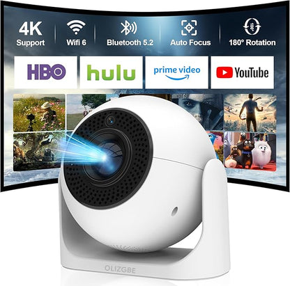 Mini Portable Projector with WiFi and Bluetooth, Built-in Apps Smart Projector by Unknown