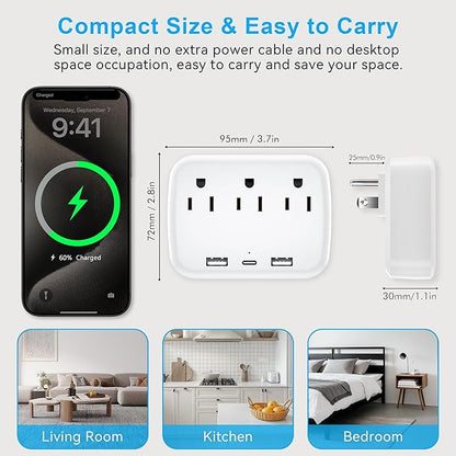 Penemay Multi Plug Wall Outlet Splitter - Image 4