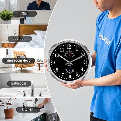 HITO 14 Inch Silent Wall Clock Battery Operated, Large Wall Clock - Image 5