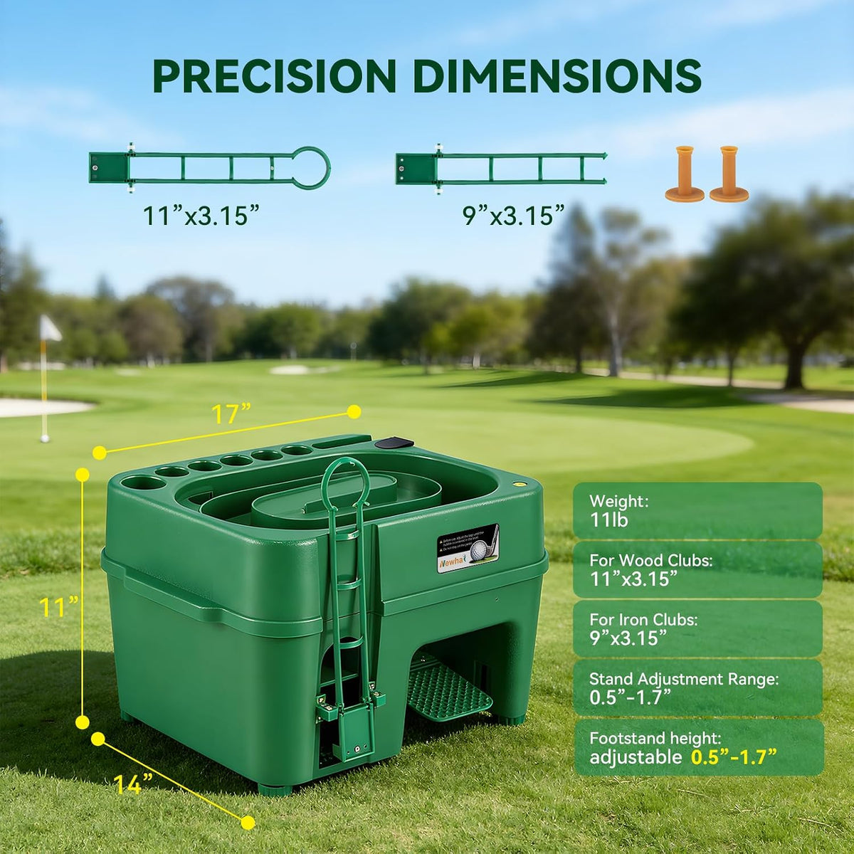 newhai upgraded golf dispenser, 50-ball capacity, 2 ramps, package contents