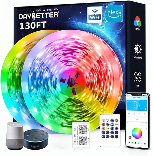 DAYBETTER 130ft Smart WiFi Led Lights, Led Strip Lights Work by DAYBETTER