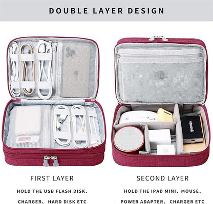 mygreen Travel Cable Organizer Bag, Two-Layer Electronics Accessories Organizer - Image 5