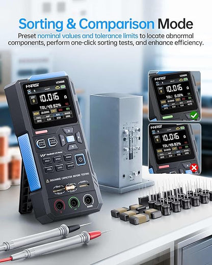 FNIRSI LC1020E 100kHz LCR Meter, Auto Component Detect, Measures ESR/Q/D/θ/X - Image 2