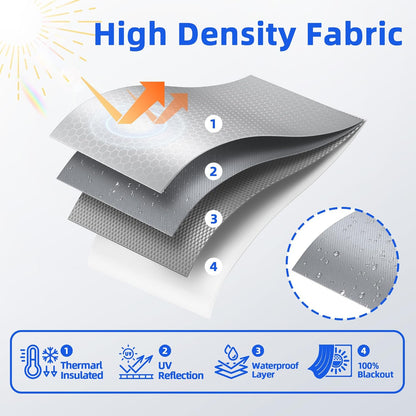 Magnetic Blackout Window Cover with Strong Magnets – 75" x 58" Portable Blackout Curtains for Bedroom, No Drill Black Out Blinds & Temporary Black Out Shades for Windows Film RV Travel Skylight-White