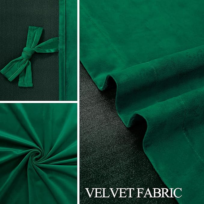 JIUZHEN Green Velvet Curtains 96 inches - Image 5