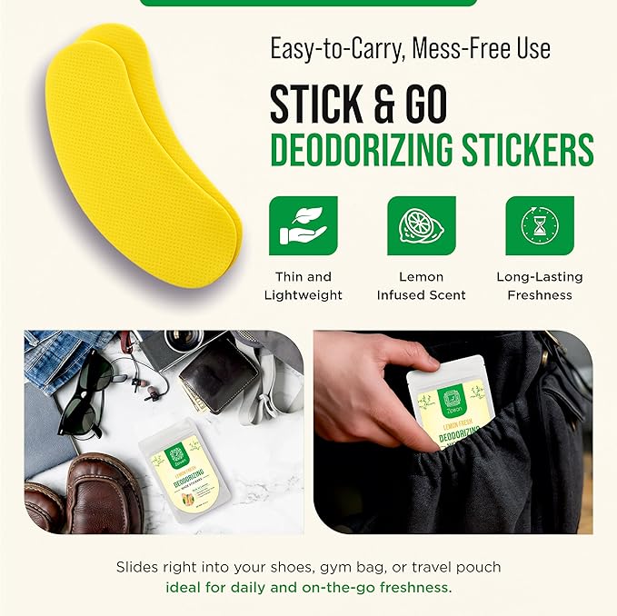 Natural Shoe Deodorant Stickers Odor Remover Patches - Image 3